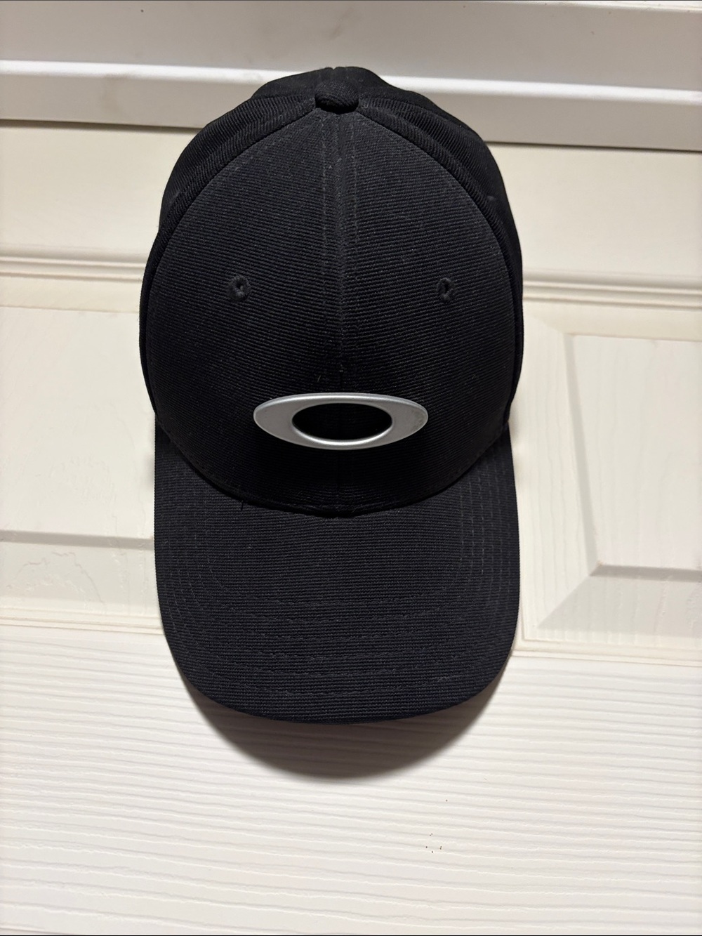 Oakley Black Cap with Silver Oval Logo - Men's Hat